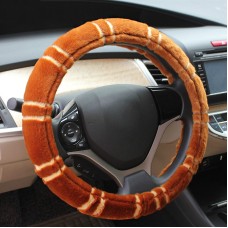 Car Color Bamboo Plush Grips (Colour: Brown, Adaptation Steering wheel diameter: 38cm)