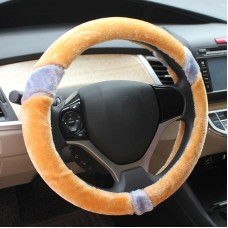 Warm Plush Stitching The Sleeve (Colour: M and Gray, Adaptation Steering wheel diameter: 38cm)