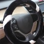 Warm Plush Stitching The Sleeve (Colour: Black and White, Adaptation Steering wheel diameter: 38cm)