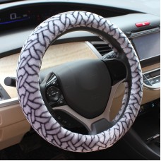 Printing Short Plush Car To Cover (Colour: Grey, Adaptation Steering wheel diameter: 38cm)