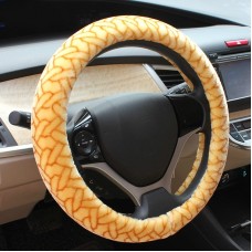 Printing Short Plush Car To Cover (Colour: Beige, Adaptation Steering wheel diameter: 38cm)