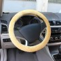 Circle Plush Car Steering Wheel Cover (Colour: Beige, Adaptation Steering wheel diameter: 38cm)