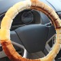 Jianhua Milk Velvet Stitching Steering Wheel Sets Of Car (Colour: Beige and Brown, Adaptation Steering wheel diameter: 38cm)