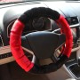 Jianhua Milk Velvet Stitching Steering Wheel Sets Of Car (Colour: Red and Black, Adaptation Steering wheel diameter: 38cm)