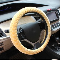 Plush Winter Car Steering Wheel Of The Sets (Colour: Beige, Adaptation Steering wheel diameter: 38cm)