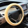 Плюшевое зимнее рулевое колесо наборов (цвет: бежевый, адаптационный диаметр рулевого колеса: 38 см)