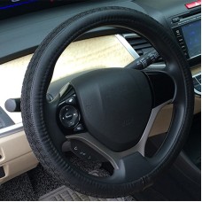 Woven Elastic Steering Wheel Cover (Colour: Gentleman Black, Adaptation Steering wheel diameter: 38cm)