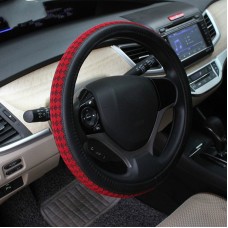 Плетеное упругое рулевое колесо (цвет: черный и красный, диаметр рулевого колеса: 38 см)
