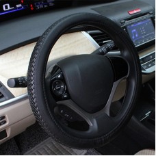 Hand-Knitted Leather White Plastic Steering Wheel Cover
