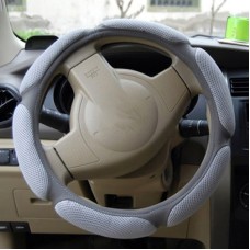 Sandwich Steering Wheel Cover (Colour: Grey and  white glue, Adaptation Steering wheel diameter: 38cm)