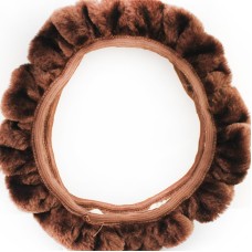 Plush Telescoping Steering Wheel Cover (Colour: Brown, Adaptation Steering wheel diameter: 38cm)