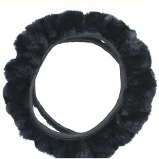 Plush Telescoping Steering Wheel Cover (Colour: Black, Adaptation Steering wheel diameter: 38cm)