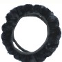 Плюшевая телескопическая крышка рулевого колеса (цвет: черный, адаптационный диаметр рулевого колеса: 38 см)