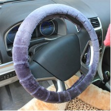 Plush Car Steering Wheel Cover To Keep Warm (Colour: Grey, Adaptation Steering wheel diameter: 38cm)