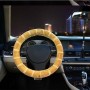 Bamboo Plush Car Steering Wheel Cover (Colour: Beige, Adaptation Steering wheel diameter: 38cm)