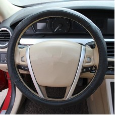 Leather Steering Wheel Cover Interior Automotive Supplies (Colour: Black, Adaptation Steering wheel diameter: 38cm)