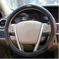Leather Steering Wheel Cover Interior Automotive Supplies (Colour: Black and  Brown, Adaptation Steering wheel diameter: 38cm)