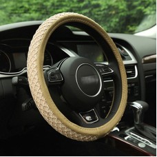Steering Wheel Cover Ice Silk Gloves (Colour: Beige, Adaptation Steering wheel diameter: 38cm)