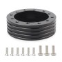 Car Hub for 6-Hole to 3-Hole Steering Wheel Adapter Boss Kit Steering Wheel Spacer Bolts (Black)