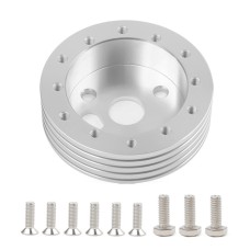 Car Hub for 6-Hole to 3-Hole Steering Wheel Adapter Boss Kit Steering Wheel Spacer Bolts (Silver)