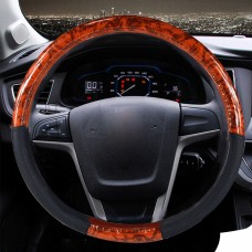 PU Leather Peach Wood Texture Four Seasons Truck Steering Wheel Cover, Adaptation Steering Wheel Diameter: 41-42 cm(Brown)