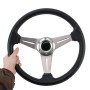 35cm PU Racing Sport Hand Wheel Car Modified Steering Wheel(Grey)
