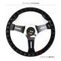 Car Modified 33.5cm Metal + ABS Racing Sport Horn Button Steering Wheel(Black)