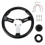 Car Modified 33.5cm Metal + ABS Racing Sport Horn Button Steering Wheel(Black)