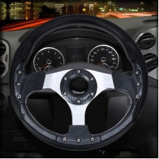 Car Modified Racing Sport Horn Button Steering Wheel, Diameter: 32cm(Black White)