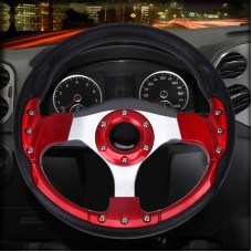 Модифицированный автомобиль гоночный спортивный рулевой руль кнопки, диаметр: 32 см (красный)
