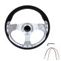 Car Modified Racing Sport Horn Button Steering Wheel, Diameter: 32cm(Silver)