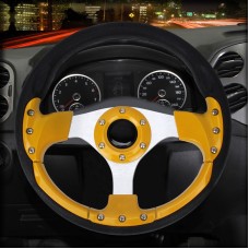Модифицированный автомобиль гоночный гоночный рулевой руль, диаметр: 32 см (желтый)