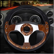 Модифицированный автомобиль гоночный спортивный рулевой руль кнопки, диаметр: 32 см (коричневый)