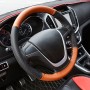 Car Genuine Leather Hand-stitched Adaptation Steering Wheel Cover(Black)