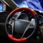 Car Genuine Leather Hand-stitched Adaptation Steering Wheel Cover(Black)