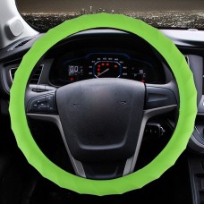 Distorted Lines Texture Universal Rubber Car Steering Wheel Cover Sets Four Seasons General (Light Green)