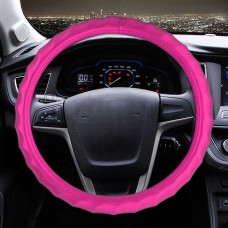 Universal Car Wave Matte Leather + хлопковое рулевое колесо, диаметр: 38 см (Rose Red)