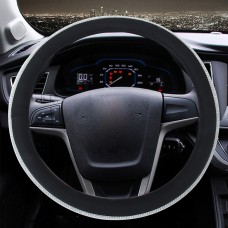 Car Steering Wheel Cover Luxury Steering Wheel Covers with Diamond Decoration Four Seasons General(Black)