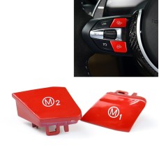 Sports Steering Wheel M1+M2 Fashion Button Switch Trim Cover for BMW F30 F34 F15 F16 2014-2018(Red)