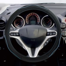 Универсальный автомобильный кожаный рулевой крышку, диаметр: 38 см (синий цвет)