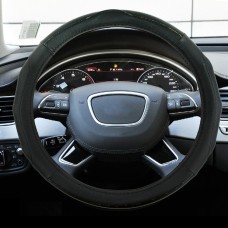 Универсальный автомобильный кожаный рулевой крышку, диаметр: 38 см (черный)