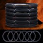 Universal Car Genuine Leather Colorful Stripe Steering Wheel Cover, Diameter: 38cm(Black)