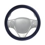 Universal Car Genuine Leather Embossing Steering Wheel Cover, Diameter: 38cm(Blue)