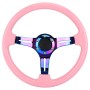 Красочный модифицированный гоночный спортивный рулевой руль на кнопку рога, диаметр: 34,6 см (розовый)
