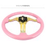 Красочный модифицированный гоночный спортивный рулевой руль на кнопку рога, диаметр: 34,6 см (розовый)