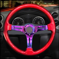 Car Colorful Modified Racing Sport Horn Button Steering Wheel, Diameter: 34.6cm(Red)