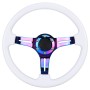 Car Colorful Modified Racing Sport Horn Button Steering Wheel, Diameter: 34.6cm(White)