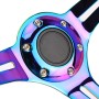 Car Colorful Modified Racing Sport Horn Button Steering Wheel, Diameter: 34.6cm(White)