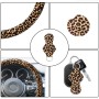 4 in 1 Universal Car Leopard Steering Wheel Cover + Keychain Cover