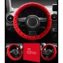 Car Universal Short Plush Warm Anti-skid Steering Wheel Cover, Adaptation Steering Wheel Diameter: 38cm (Red)